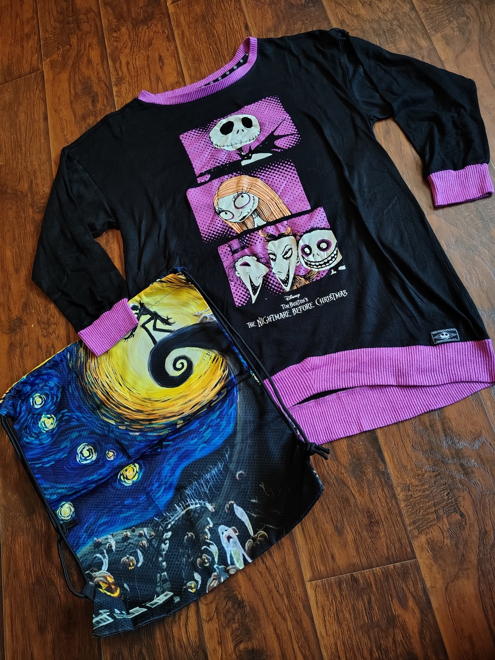 Disney Nightmare before Christmas long sleeve sleepwear shirt And Backpack